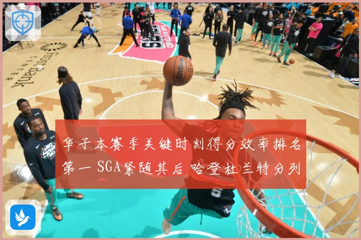 华子本赛季关键时刻得分效率排名第一 SGA紧随其后 哈登杜兰特分列第四第七